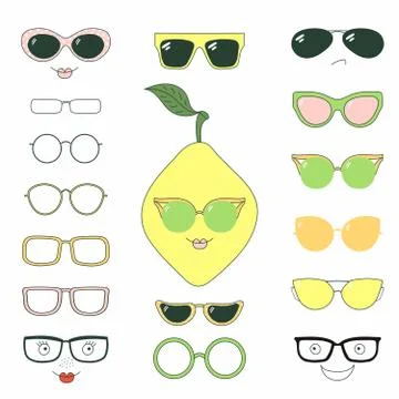 Do it yourself lemon in glasses Stock Illustration