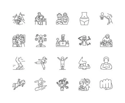 Do it yourself line icons, signs, vector set, outline illustration concept Illustrazione stock