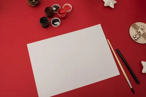 Do it yourself. Making a greeting card for Christmas or New Year. Crafts for the Stock Photos