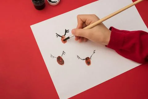 Do it yourself. Making a greeting card for Christmas or New Year. Crafts for the Foto stock