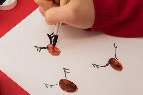 Do it yourself. Making a greeting card for Christmas or New Year. Crafts for the Stock Photos