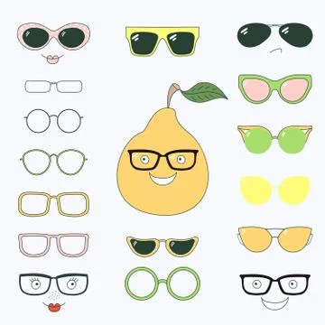 Do it yourself pear in glasses Stock Illustration