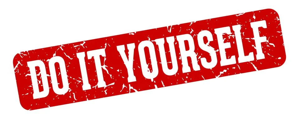 Do it yourself rectangular sign. do it yourself stamp 스톡 일러스트