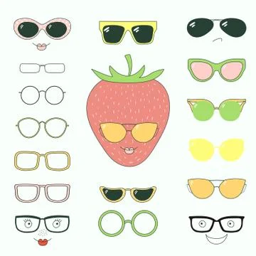 Do it yourself strawberry in glasses Stock Illustration