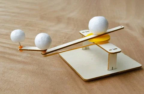 Do It Yourself Sun, Earth and Moon Orbit Model. Earth and DIY concept. Do ... Fotos Stock