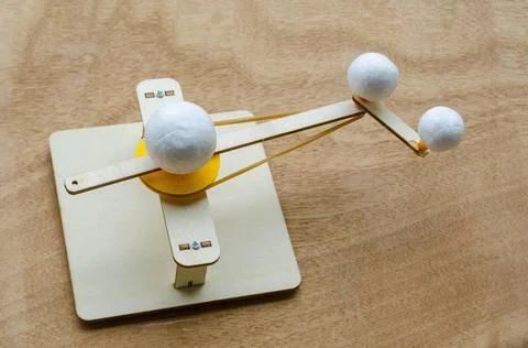 Do It Yourself Sun, Earth and Moon Orbit Model. Earth and DIY concept Do I... Fotos Stock