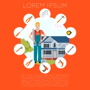 Do-it-Yourself tools banner8 Stock Illustration