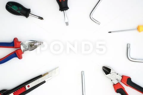 Do it yourself tools on white background Stock Photos