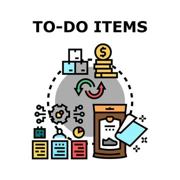 To do items planning and business process management Stock Illustration
