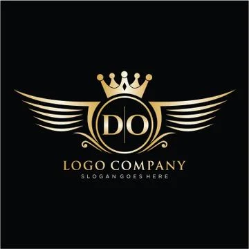 DO Letter Initial with Royal Wing Logo Template. Stock Illustration