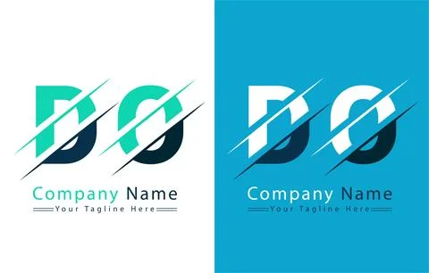 DO Letter Logo Vector Design Concept Elements Illustrazione stock