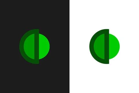 DO letter mark logo template with smart color for light and dark background. Illustrazione stock