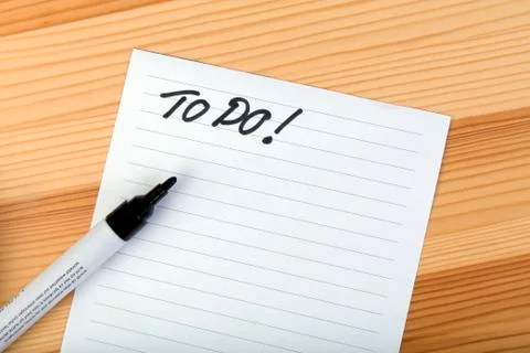 To do letters on a noteblock Stock Photos