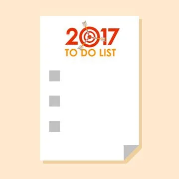 To do list 2017 with dart instead of zero Stock-Illustration