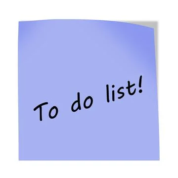 To do list 3d illustration post note reminder on white with clipping path Stock Illustration