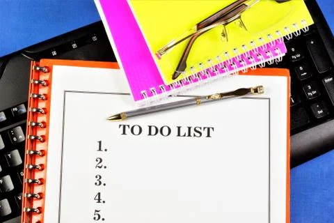 To-do list, action plan for the future. Stock Photos