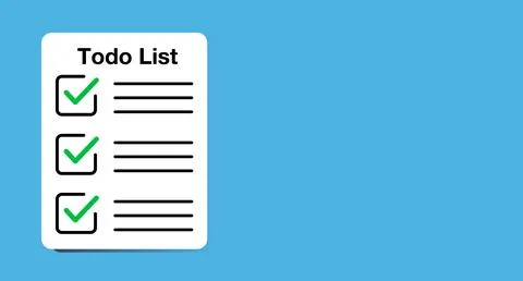 To-do list and blue background. Vector. Stock Illustration