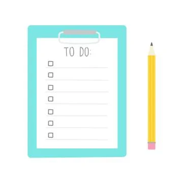 To do list and pencil. Stock Illustration