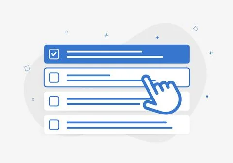 To-do list app concept - task management and reminders interface with check mark Stock Illustration
