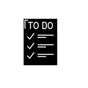 To do list black icon, vector sign on isolated background. To do list concept Stock Illustration
