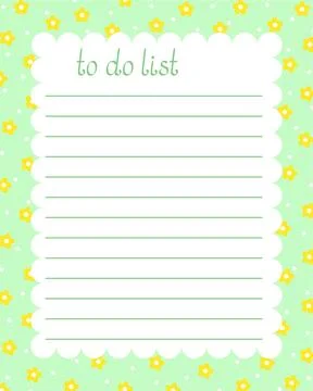 To do list blank lined printable bullet journal decor template decorated with Illustrazione stock