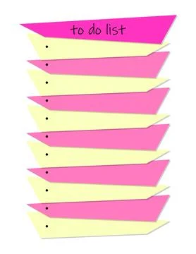 To do list on blank sticky notes. Vector goal list template. Table of plans.. Stock Illustration