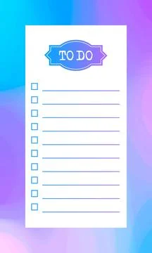 To do list blank template with check box, abstract  background Stock Illustration