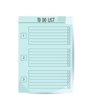To do list with blue background. Can be used for weekly or daily planning Ilustración de archivo