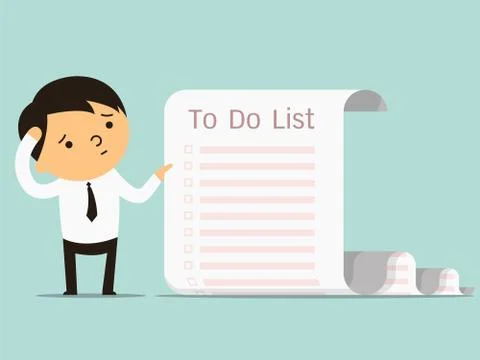 To do list businessman Stock Illustration