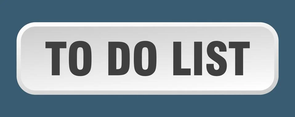 To do list button. to do list square 3d push button Illustrazione stock