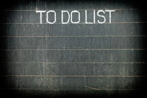 "TO DO LIST" Chalk Writing on Old Chalkboard Background. Stock Photos