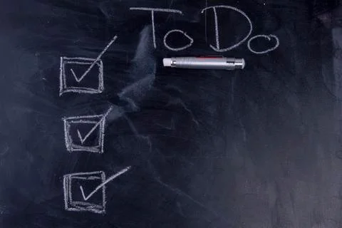 To Do List with check boxes and chalk Stock Photos