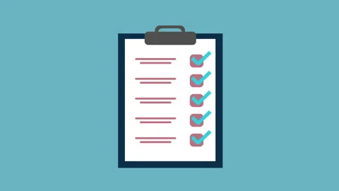 To Do List with Checkmarks 2d Animation with Alpha Matte Stock Footage 335800507
