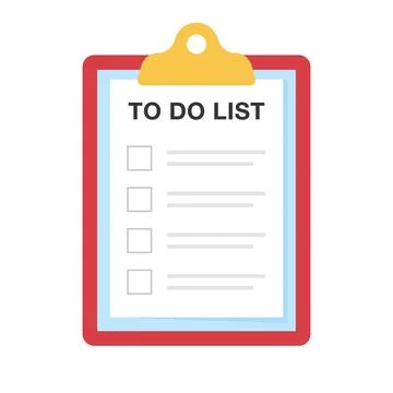To Do List Clipboard Flat Illustration Stock Illustration