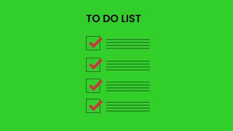 To Do List Completion Checkmark Animation 4K Stock Footage 333083364