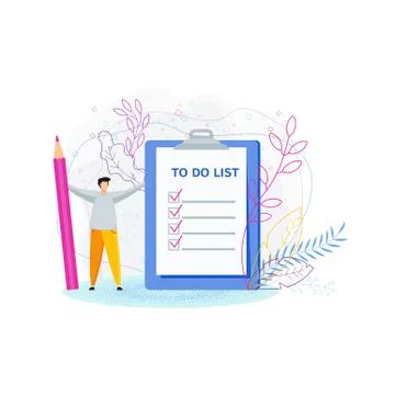 To do list concept. Daily routine and planning, time management Illustrazione stock