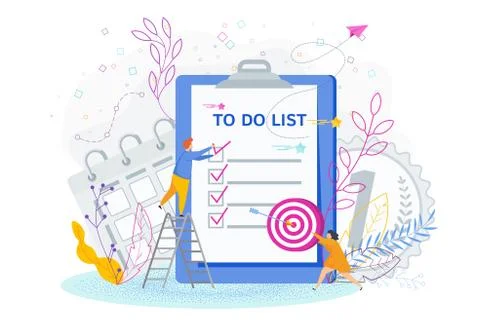 To do list concept. Daily routine and planning, time management 스톡 일러스트
