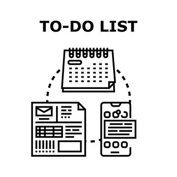 To do list concept planning tasks schedule notification Stock Illustration