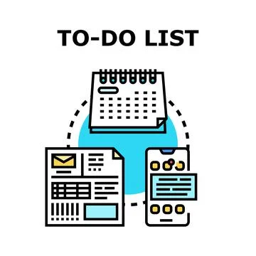 To do list concept planning tasks schedule notification Stock Illustration