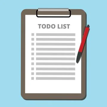 To do list concept tasklist with clipboard vector Illustrazione stock
