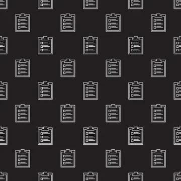 To do list dark vector outline seamless pattern or background Stock Illustration