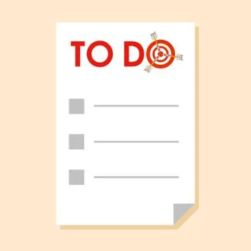 To do list with dart instead of letter 'O' 스톡 일러스트