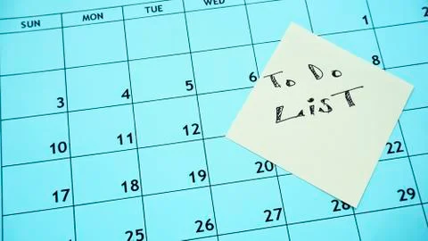 To do list .the to do list and a calendar with a list. Stock Photos
