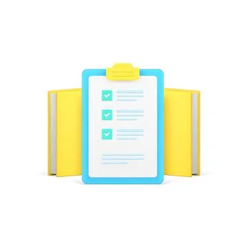 To do list done checkmark clipboard book textbook notepad examine prepare n.. 스톡 일러스트