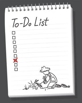 To-do list hand lettering on white background with stick figure. Stock Illustration