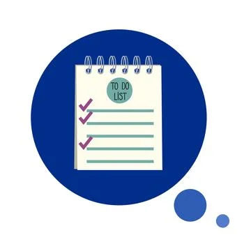 To do list icon on blue circle background Stock Illustration