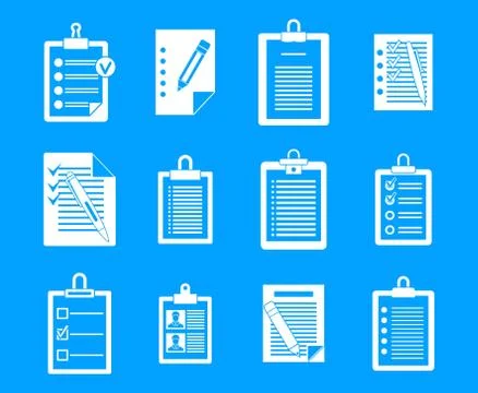To do list icon blue set vector Illustrazione stock