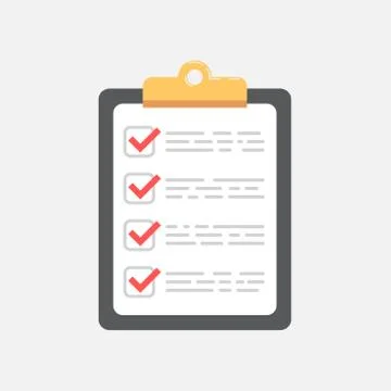 To do list icon. Checklist, task list vector illustration in flat style. Remi Illustrazione stock