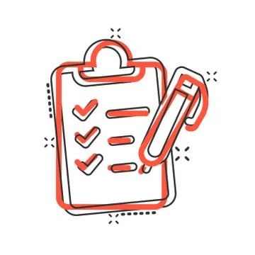 To do list icon in comic style. Document checklist cartoon vector illustratio Stock Illustration