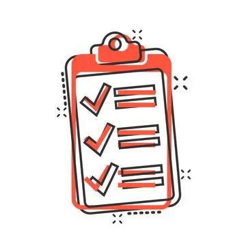 To do list icon in comic style. Document checklist cartoon vector illustratio Stock Illustration